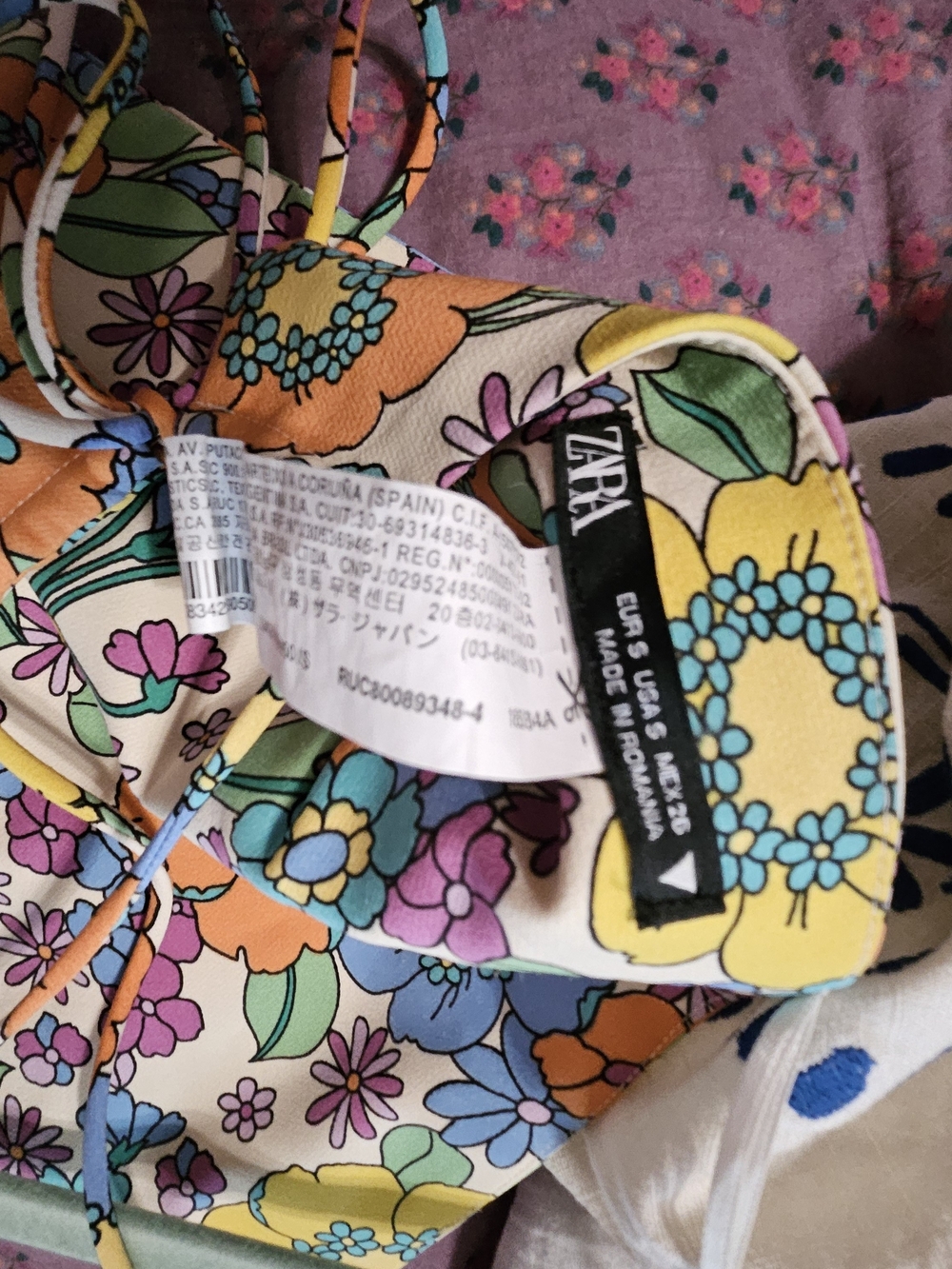 Zara Floral Halter Crop Top - Multicolor - Picture 6 of 6